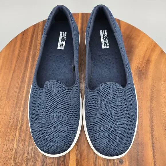 Skechers Go Walk Lite Shoes Women's 7.5 Navy Blue White Slip On Walking Sneakers - Picture 5 of 7